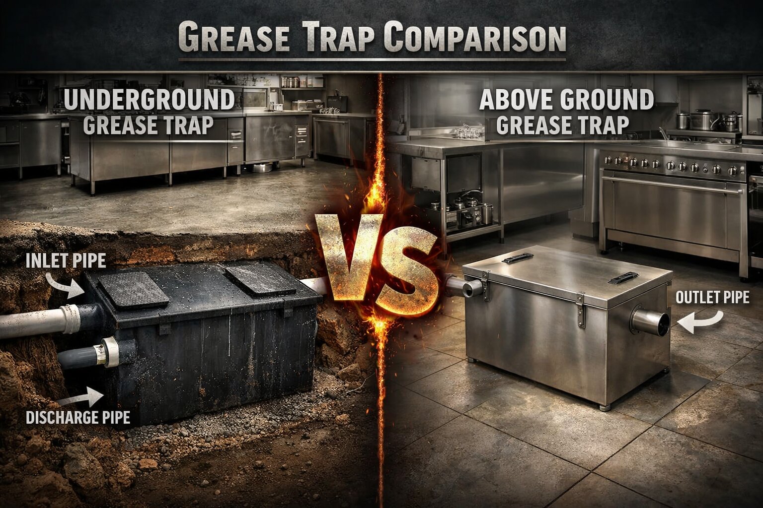 Underground v/s Above Ground Grease Trap